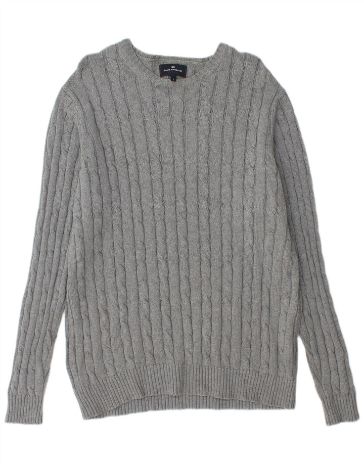 Marks & Spencer Herre Blue Harbor Boat Neck Jumper Sweater Stor Grå