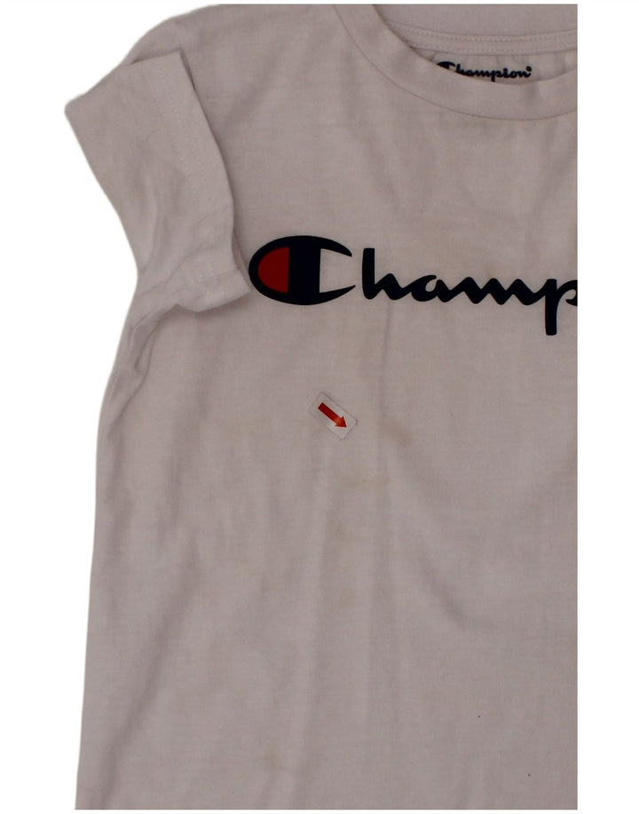 CHAMPION Drenge Grafisk T-Shirt Top 4-5 År Hvid Bomuld