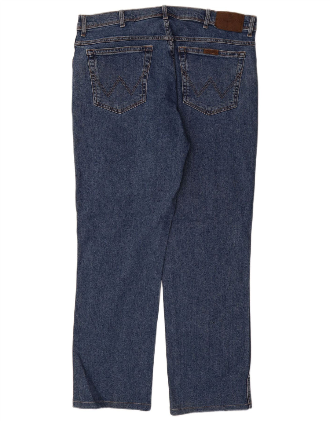 Wrangler Herre Regular Fit Straight Jeans W38 L32 Blå Bomuld