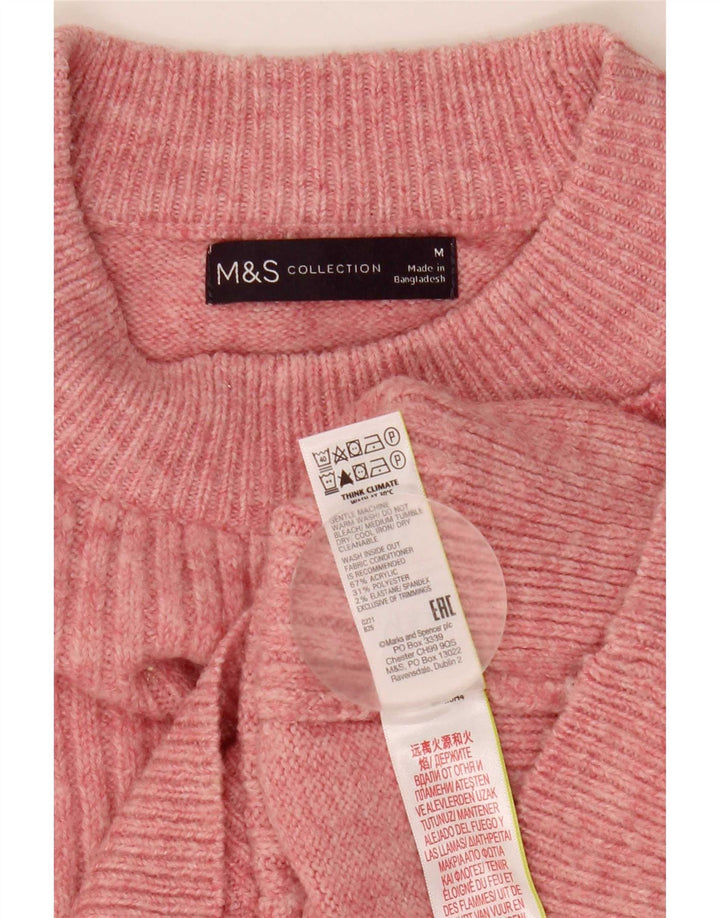 Marks & Spencer Dame sweater med rund hals DK 14 Medium Pink Akryl