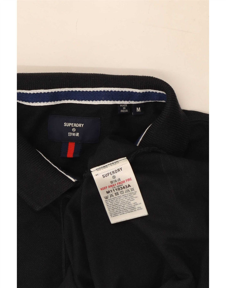 Superdry Polo shirt til mænd, medium sort bomuld