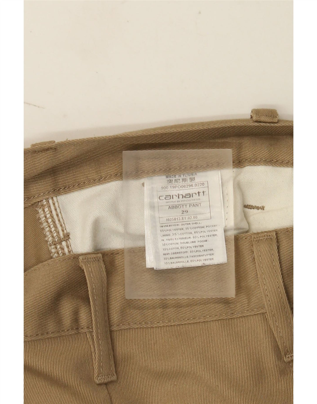 Carhartt Herre Wip Pegged Cropped Trousers W29 L24 Beige Polyester