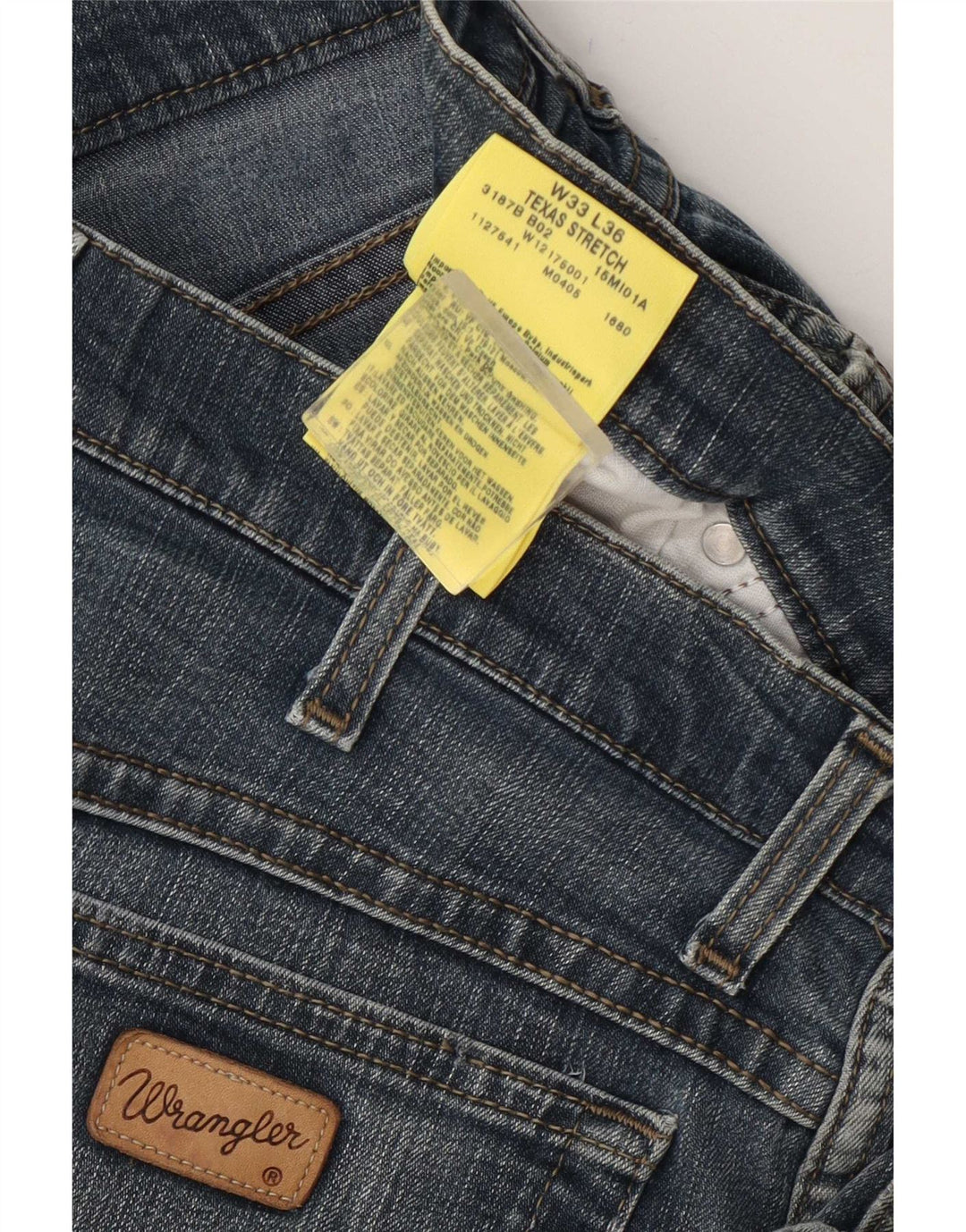 Wrangler Herre Texas Stretch Straight Jeans W33 L30 Blå Bomuld