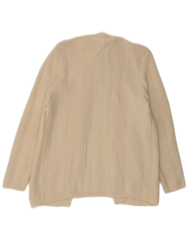 Vintage Dame Front Tie Cardigan Sweater UK 16 Large Off White