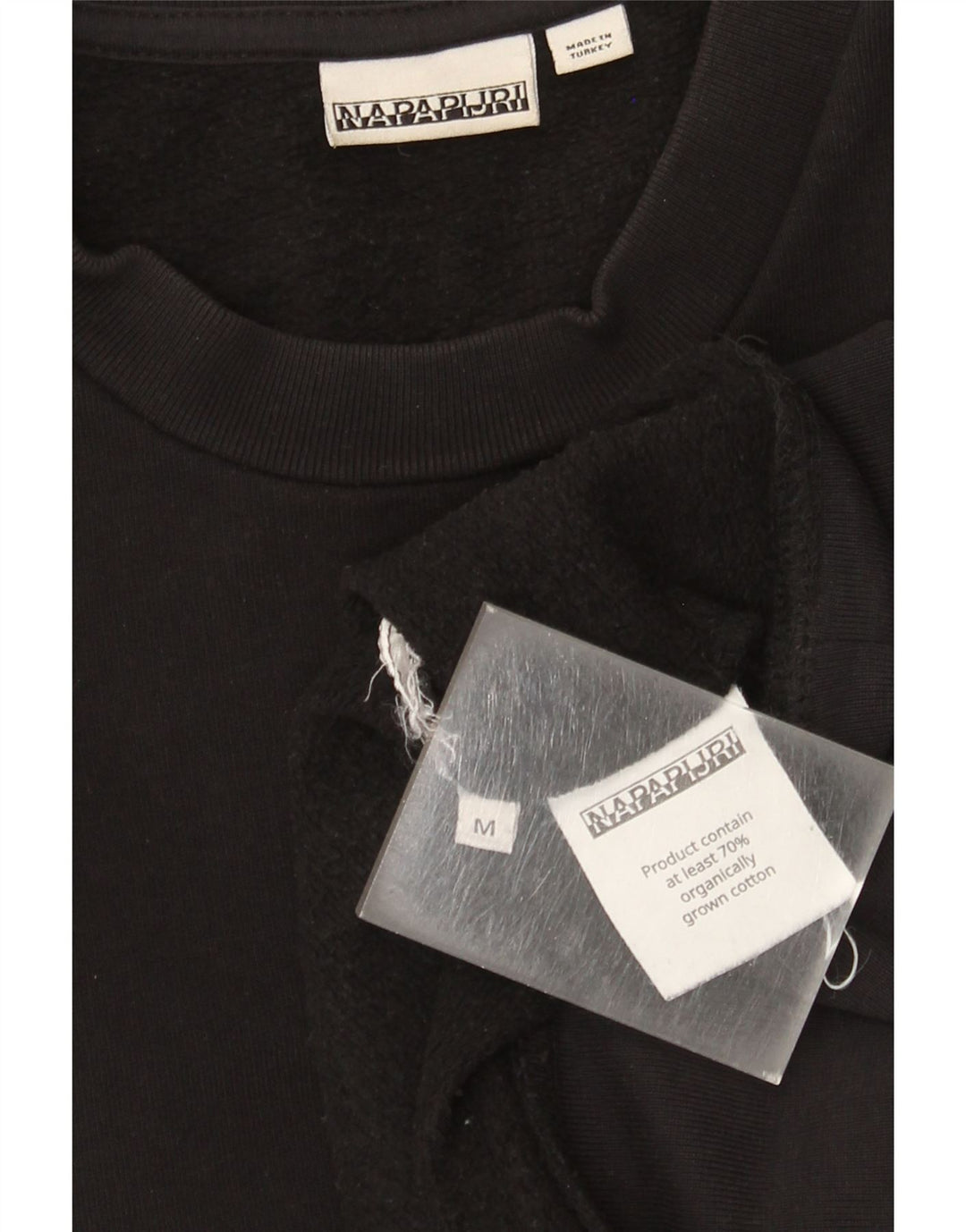 Napapijri Herre Grafisk Sweatshirt Jumper Medium Sort Bomuld
