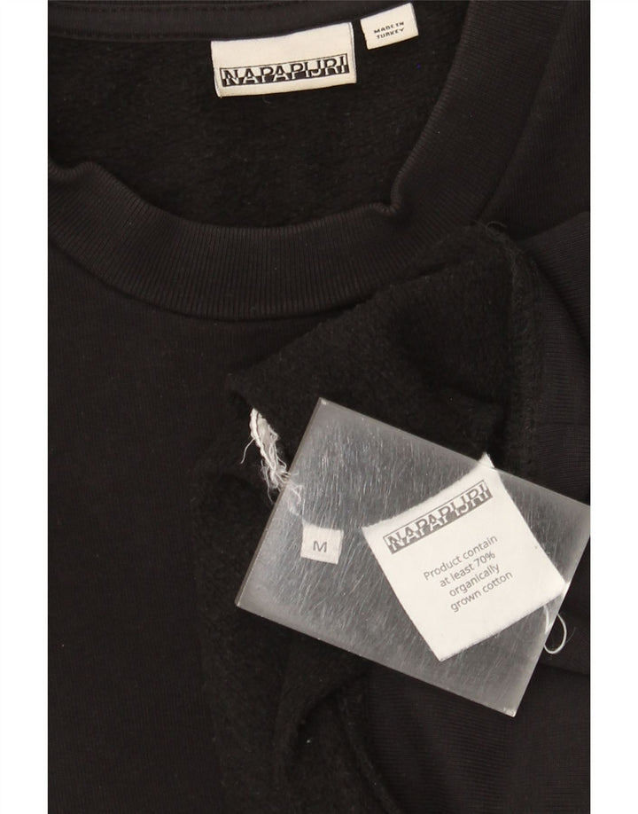 Napapijri Herre Grafisk Sweatshirt Jumper Medium Sort Bomuld