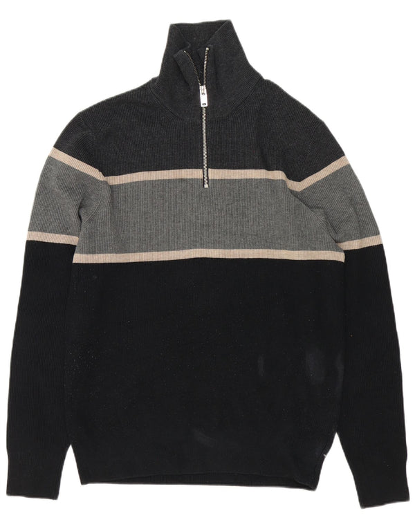 Marks & Spencer Mens Zip Neck Jumper Sweater Medium Multicoloured