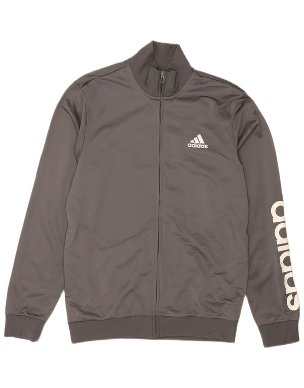 Adidas Herre grafisk træningsdragt Topjakke UK 40/42 Medium Grey Polyester