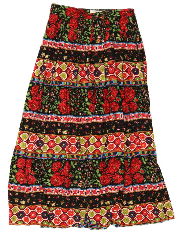 Benetton Womens Plisseret Maxi Nederdel IT 44 Medium W28 Flerfarvet blomster