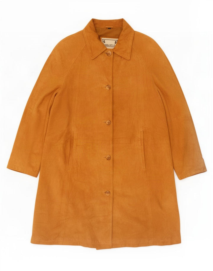 Vintage oversized ruskindsfrakke til kvinder IT 42 Medium Beige Læder