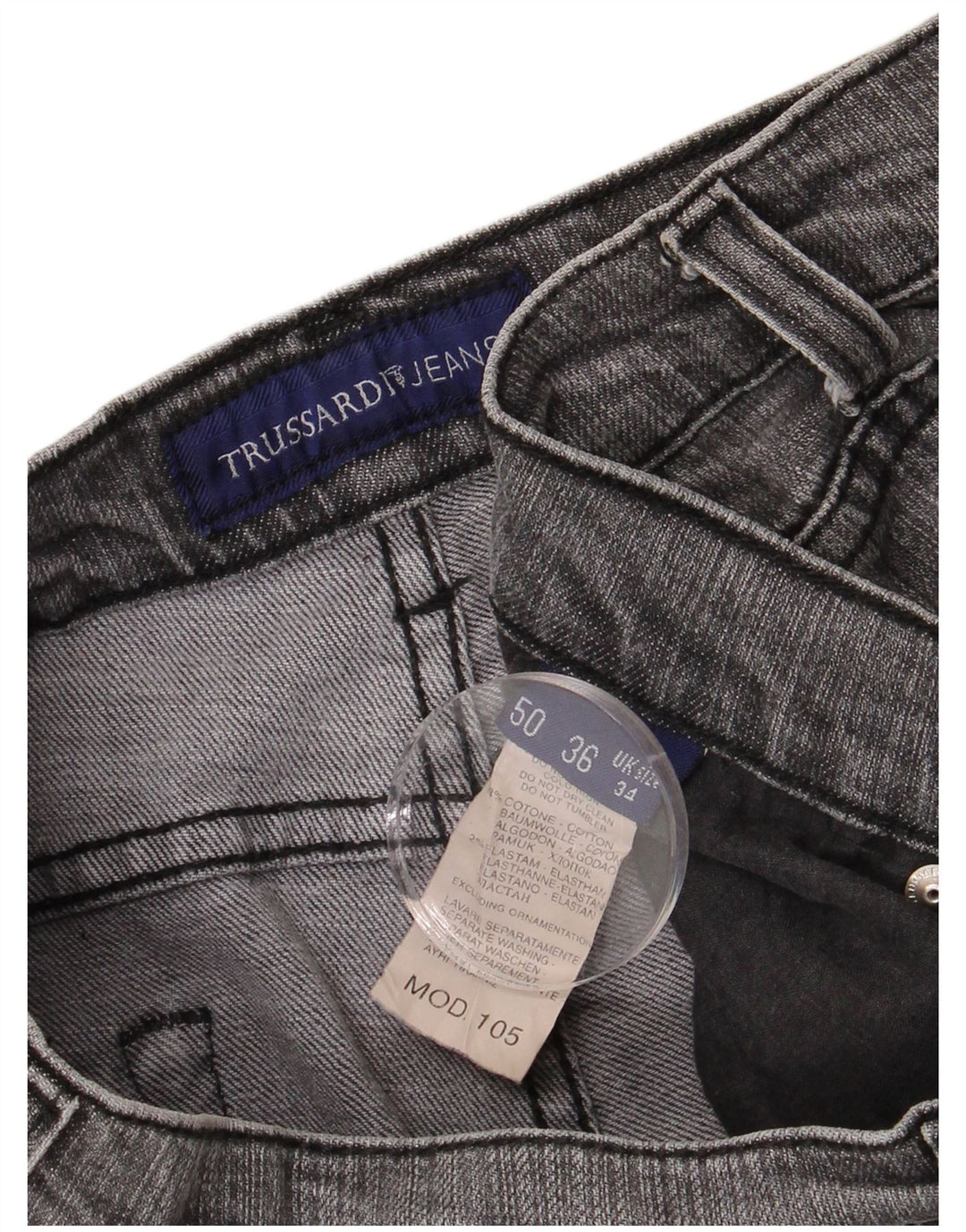 TRUSSARDI Lige jeans til kvinder IT 50 Large W34 L29 Grå Bomuld