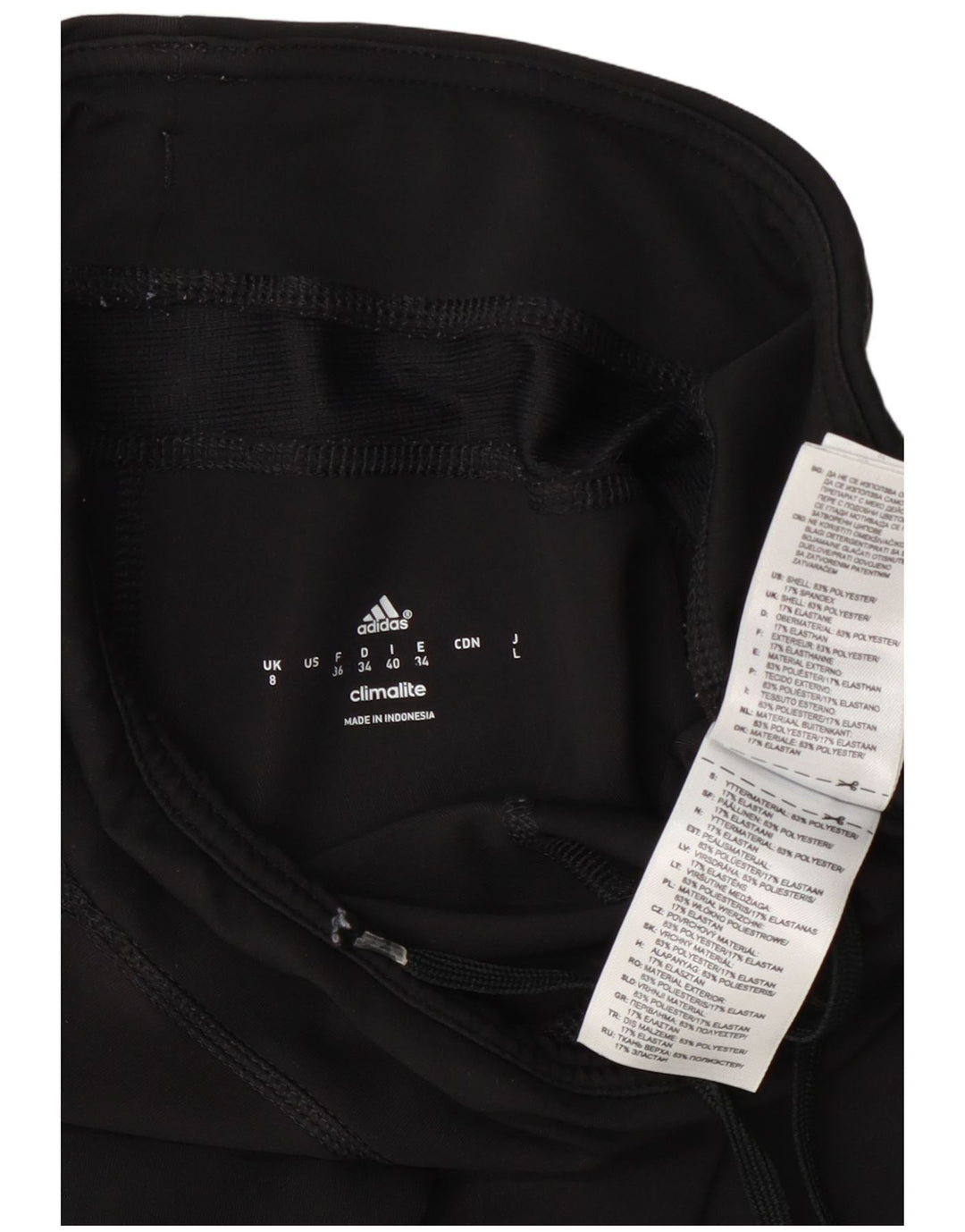 Adidas Dame Climalite Capri Leggings UK 8 Small Black Polyester
