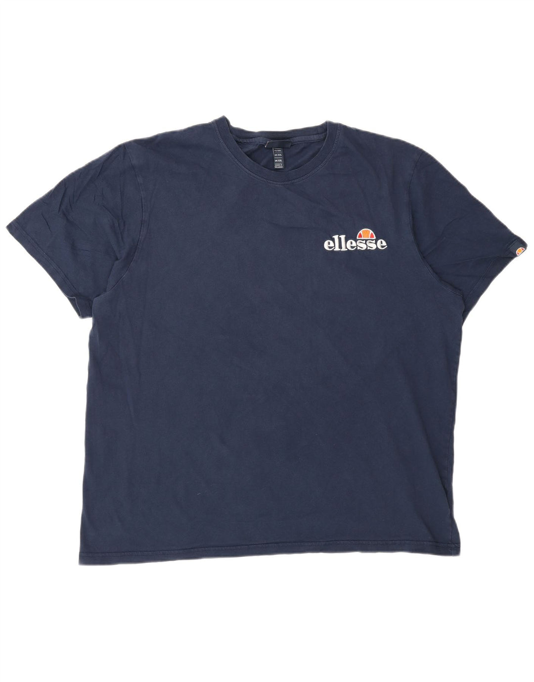 Ellesse Herre Grafisk T-Shirt Top 2XL Marineblå Bomuld