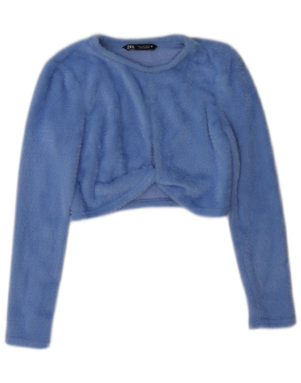 Zara Womens Bolero Jumper UK 10 Small Blue Nylon