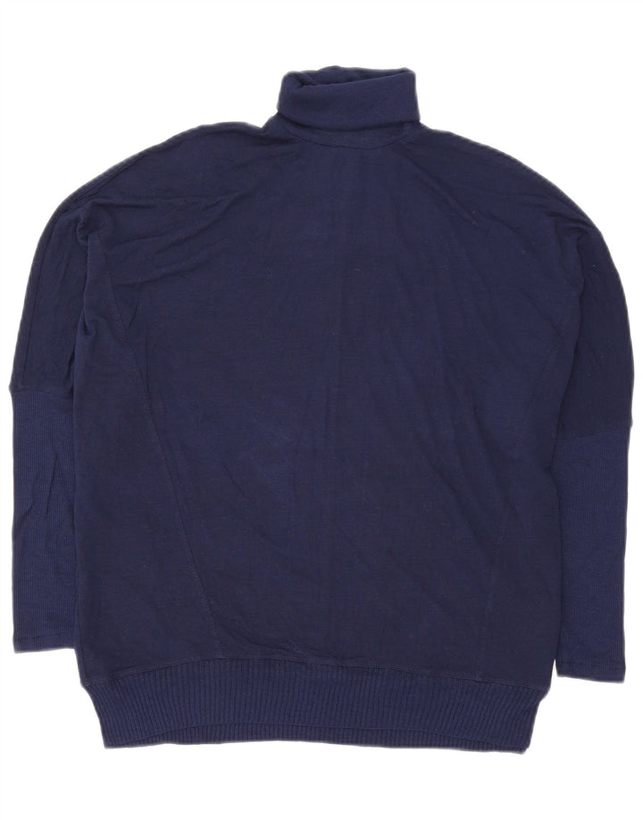 Zara Dame Oversized Roll Neck Jumper Sweater UK 10 Small Navy Blue