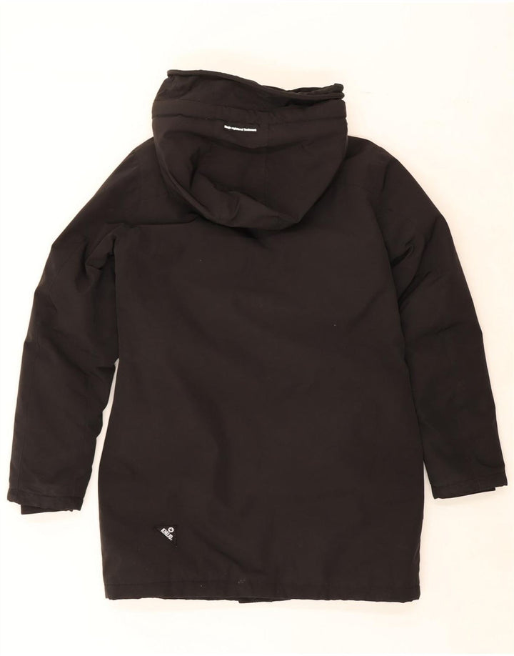 KHUJO Womens Hooded Windbreaker Coat UK 16 Large Black Polyester Vintage KHUJO and Second-Hand KHUJO from Messina Hembry 