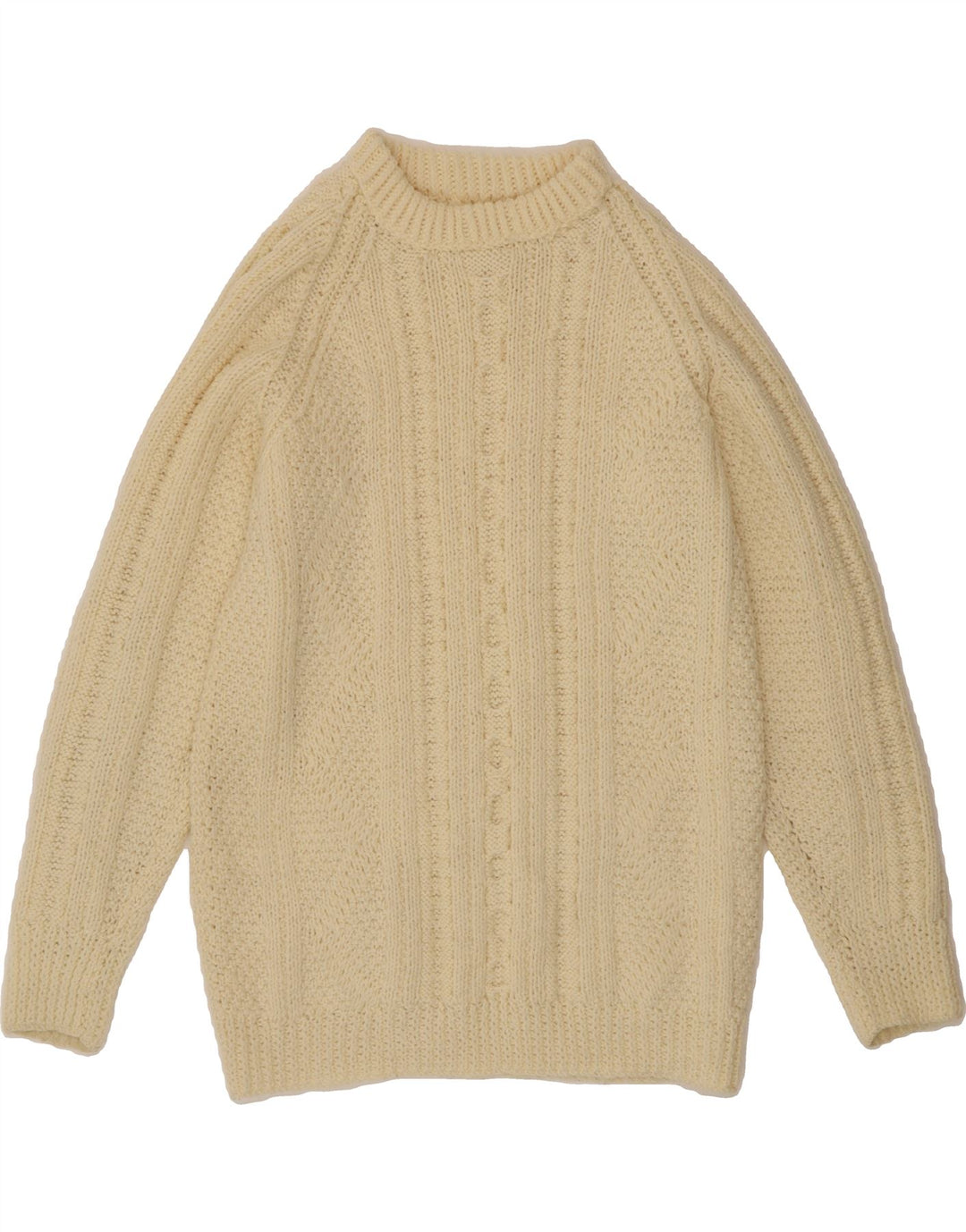 VINTAGE Womens Crew Neck Jumper Sweater UK 14 Medium Off White Vintage Vintage and Second-Hand Vintage from Messina Hembry 