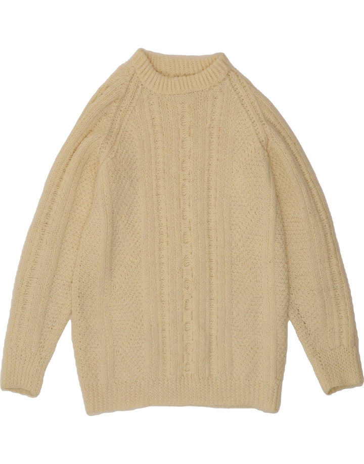 VINTAGE Womens Crew Neck Jumper Sweater UK 14 Medium Off White Vintage Vintage and Second-Hand Vintage from Messina Hembry 