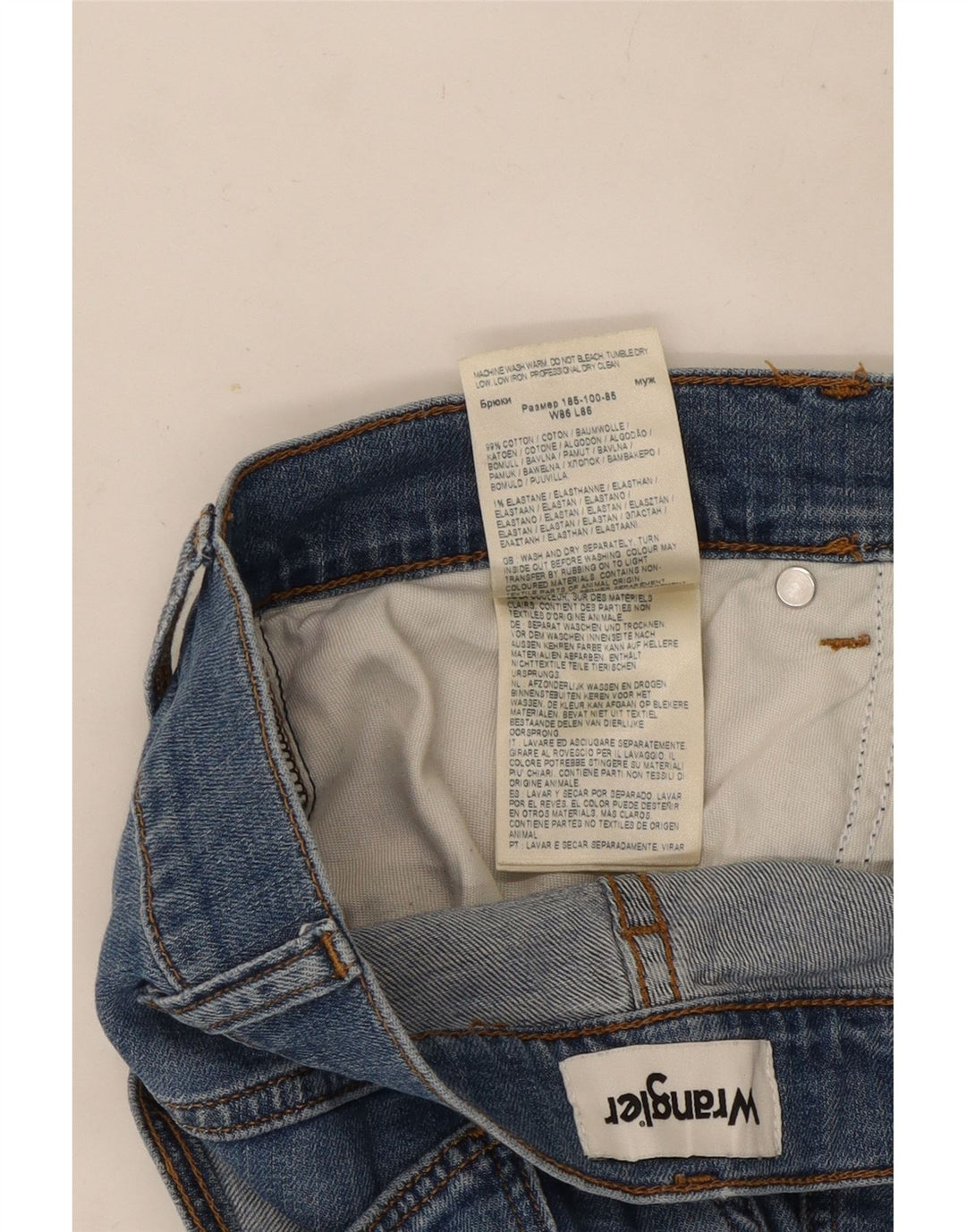 Wrangler Herre Larston Denim Shorts W34 Large Blue Cotton
