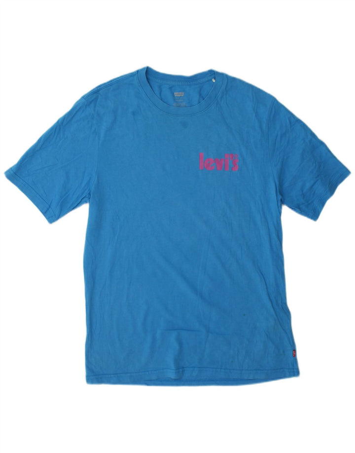 Levi's Relaxed T-Shirt Top XS Blå bomuld til mænd
