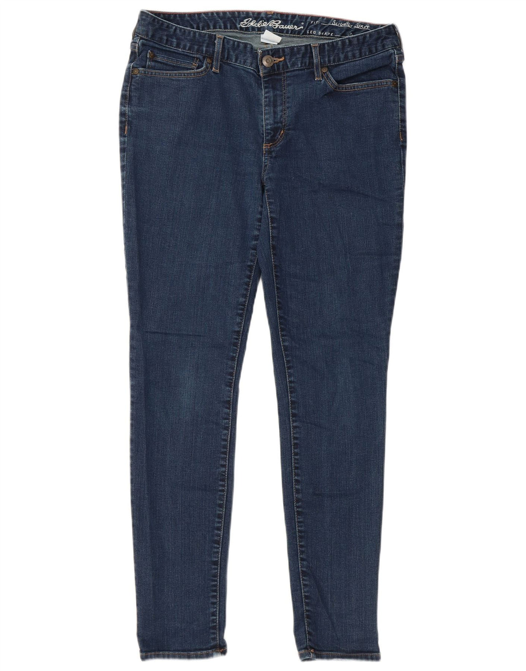 EDDIE BAUER Dame Slightly Curvy Skinny Jeans US 12 Large W32 L28 Blue