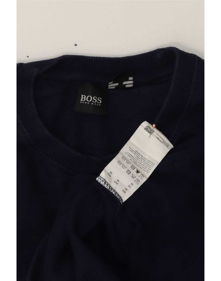 Hugo Boss Herre grafisk sweatshirt Jumper Medium Navyblå Bomuld