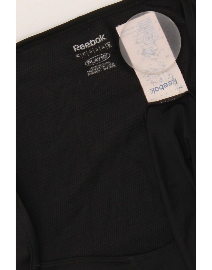 Reebok Dame T-Shirt Top UK 18 XL Sort Polyester