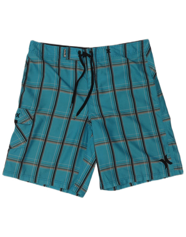 Hurley Badeshorts til mænd store blå ternet polyester