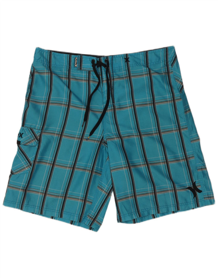 Hurley Badeshorts til mænd store blå ternet polyester