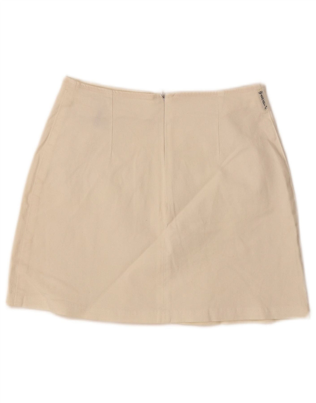 Armani Dame Højtalje Mini Nederdel IT 40 Lille W24 Hvid Bomuld