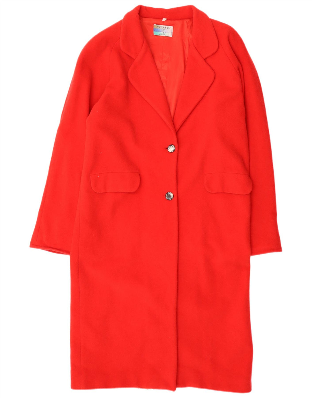 Vintage oversize overfrakke til kvinder UK 14 Medium rød uld