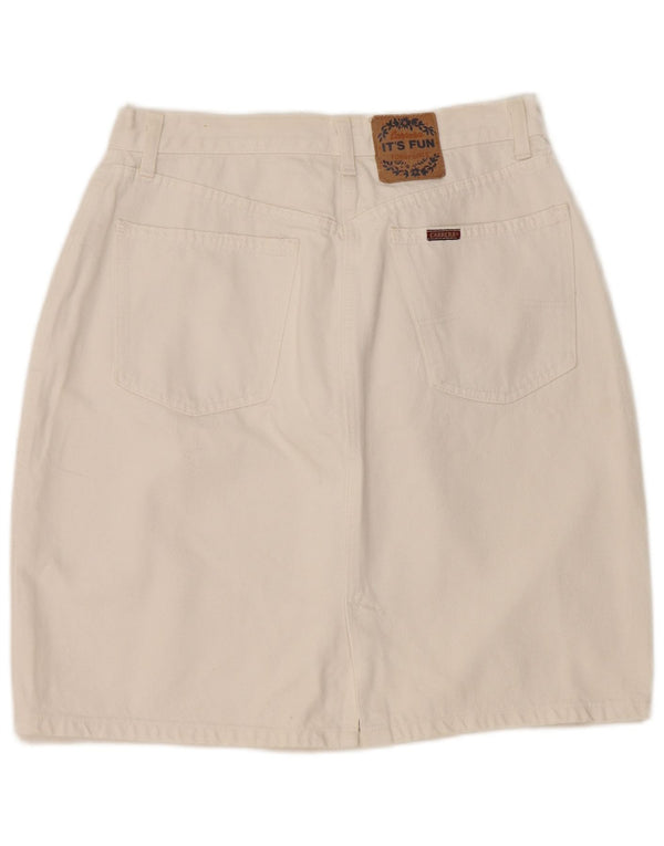 CARRERA Dame Denim Nederdel IT 42 Medium W32 Hvid Bomuld