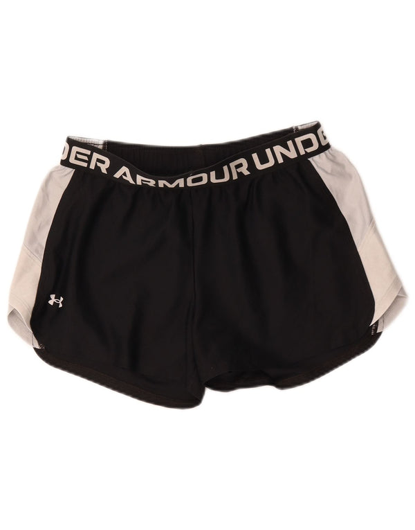 Under Armour Womens Graphic Sport Shorts UK 12 Medium Black Colourblock