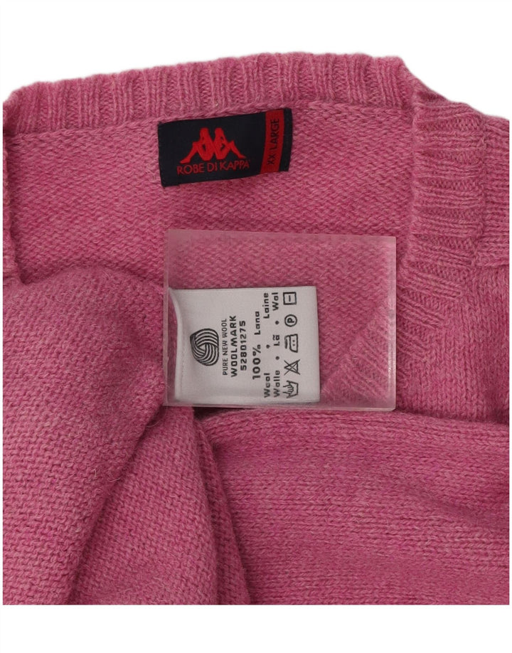 KAPPA Herre V-hals sweater 2XL Pink Uld