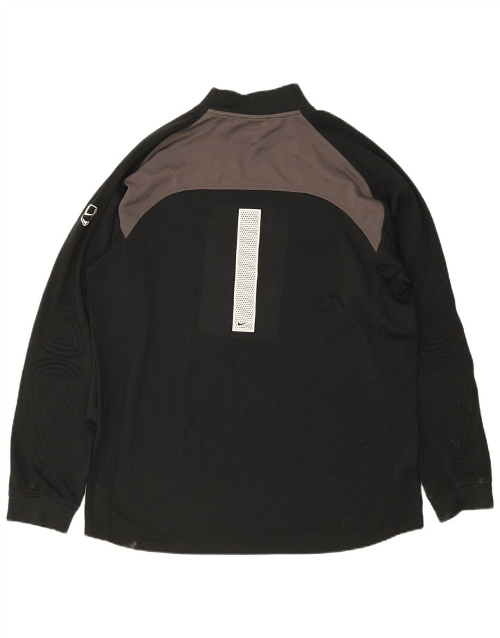 NIKE Langærmet herretop UK 45/47 XL Sort Colourblock Polyester