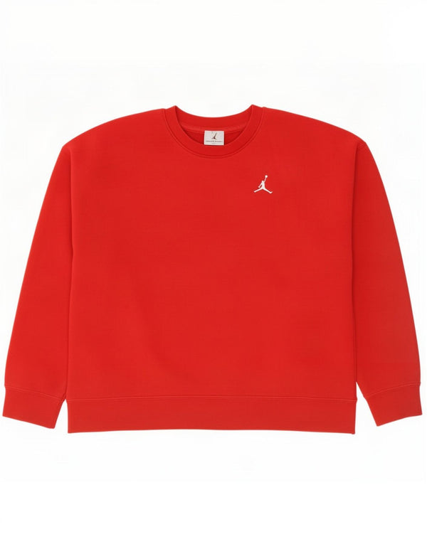 Jordan Dame Loose Fit Sweatshirt Jumper UK 10 Lille rød bomuld