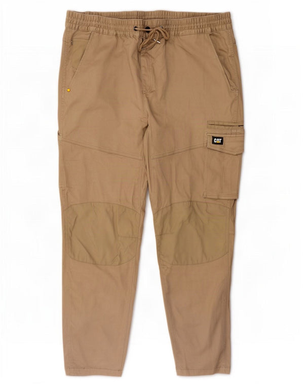 Caterpillar Herre Slim Cargo Bukser W44 L32 Beige Bomuld