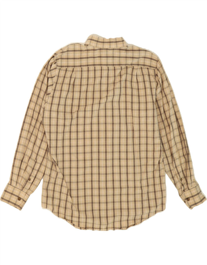 IZOD Mens Shirt Medium Beige Check Cotton Vintage Izod and Second-Hand Izod from Messina Hembry 