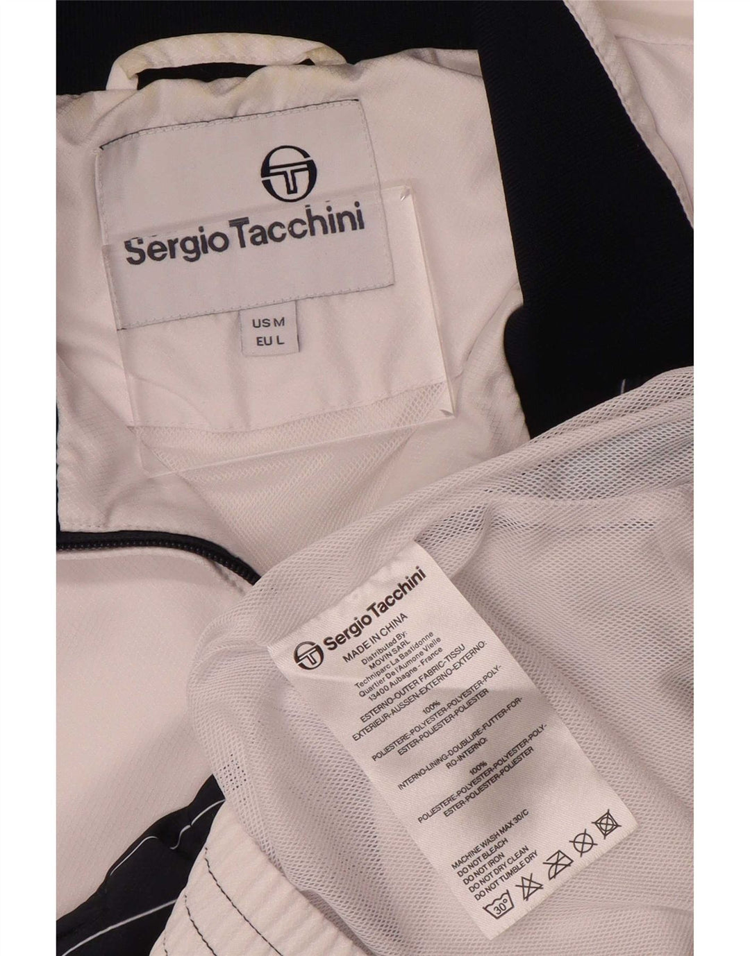Sergio Tacchini Herre træningsdragt Topjakke Medium White Colourblock