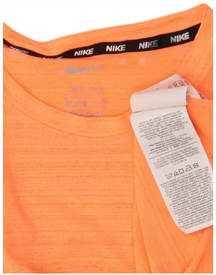 Nike Boys Dri Fit T-Shirt Top 8-9 år Lille orange stribet polyester