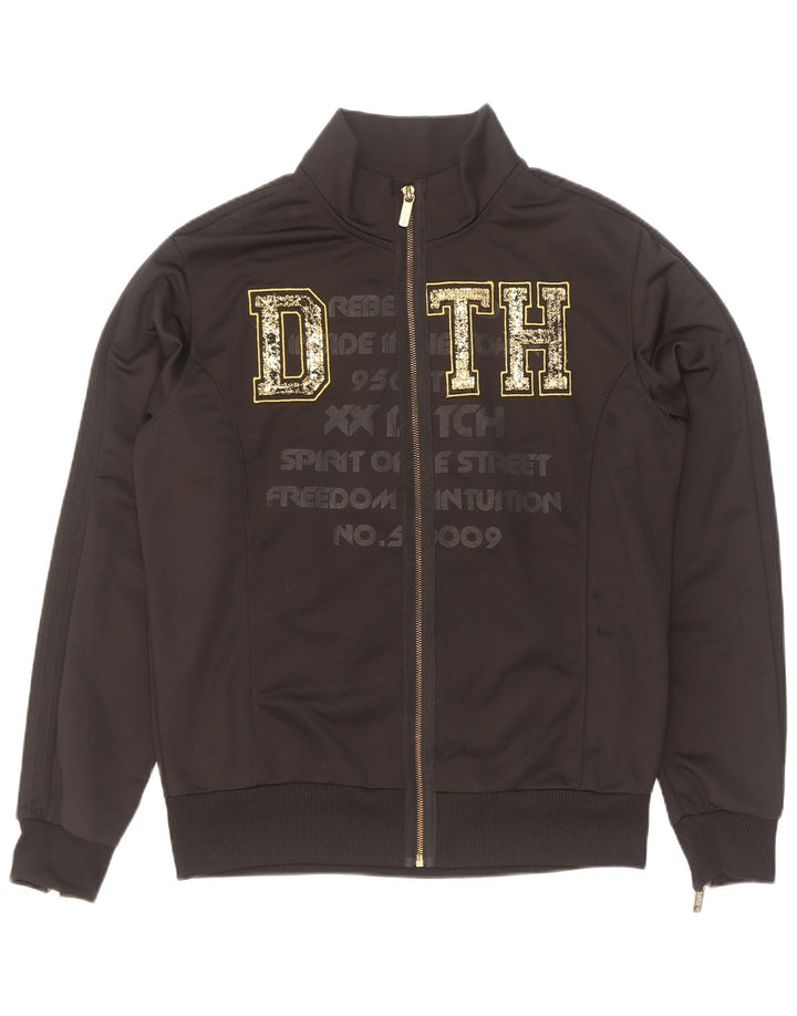 Datch Herre Grafisk Træningsdragt Top Jakke Stor Sort Polyester
