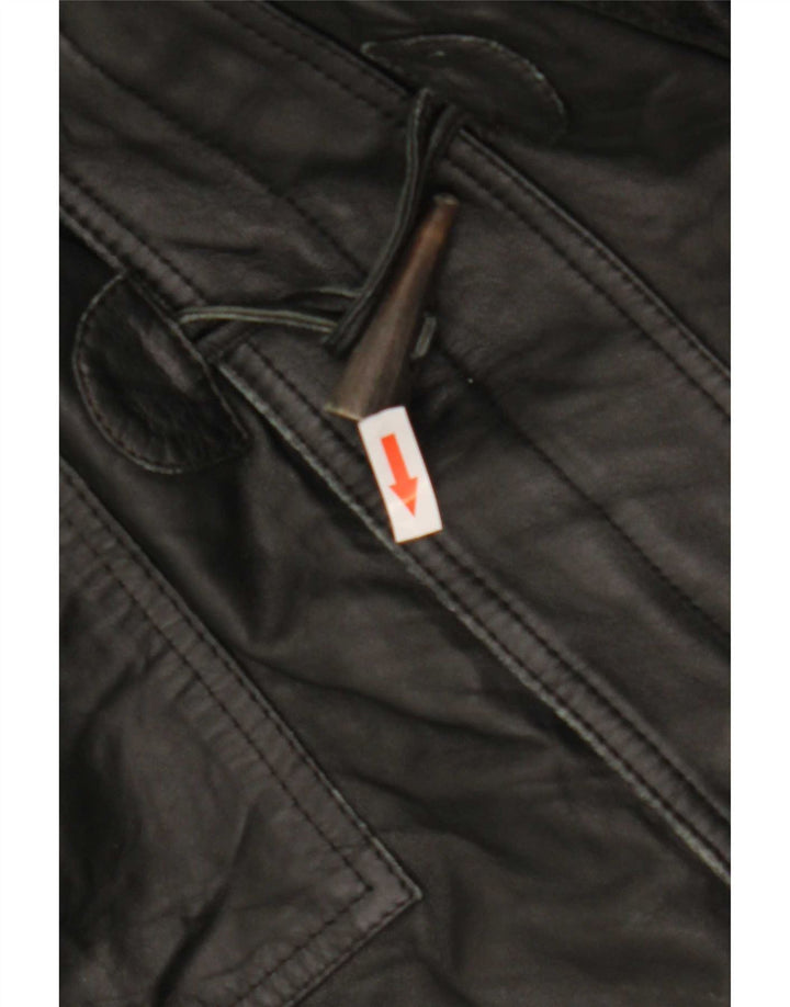 Conbipel Herre Duffle Læder Frakke IT 50 Large Sort