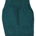 Marks & Spencer Dame ærmeløs cardigan sweater UK 12 Medium Green