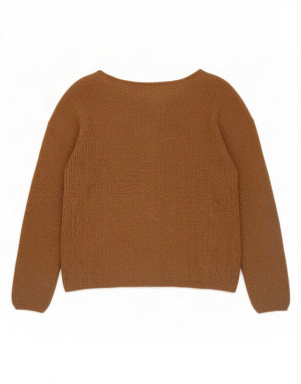La Maille Sézane Womens Crop Cardigan Sweater UK 10 Small Brown Mohair