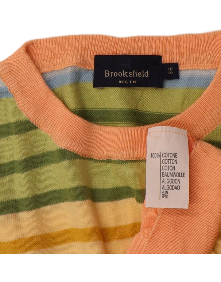 Brooksfield Herre Crew Neck Jumper Sweater IT 56 XL Flerfarvet Stribet