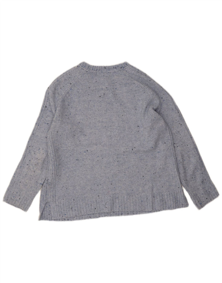 Marks & Spencer Dame Boat Neck Jumper Sweater UK 14 Medium Blue Flecked