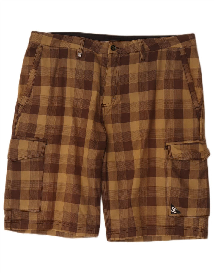 DC Herre Cargo Shorts W34 Stor brun ternet bomuld