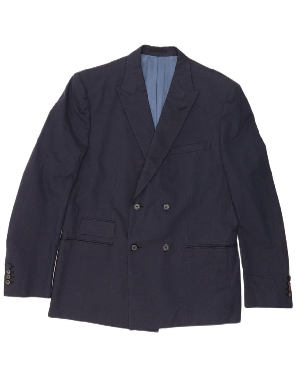 Marks & Spencer Herre Double Breasted Blazer Jacket UK 42 Large Navy Blue