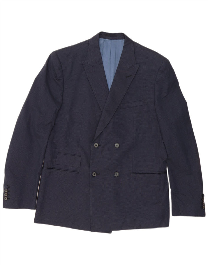 Marks & Spencer Herre Double Breasted Blazer Jacket UK 42 Large Navy Blue