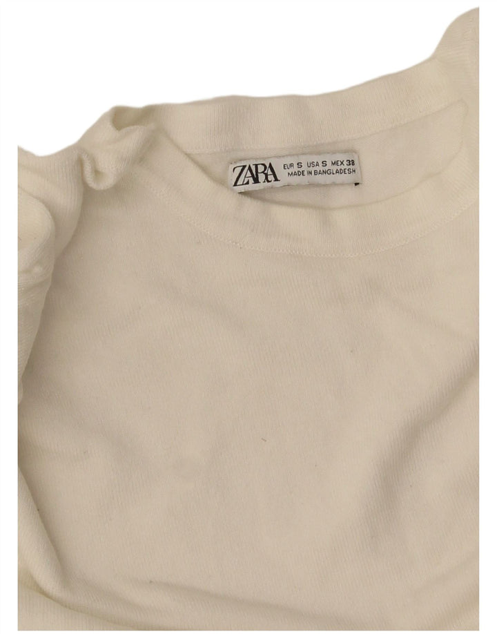 Zara Herre sweater med rund hals, lille hvid